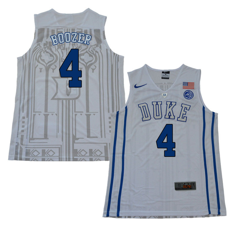 Duke Blue Devils #4 Carlos Boozer College Basketball Jerseys Sale-White